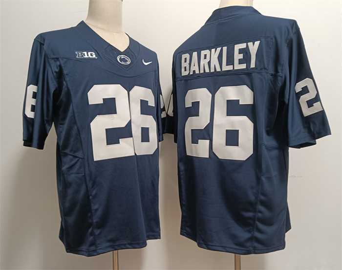 Mens Penn State Nittany Lions #26 Saquon Barkley Navy cStitched Jersey